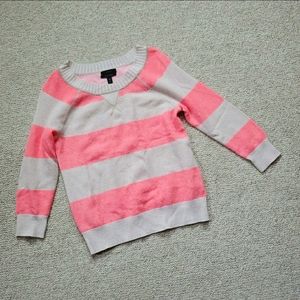 J Crew 100% Italian cashmere neon striped Sweater x small